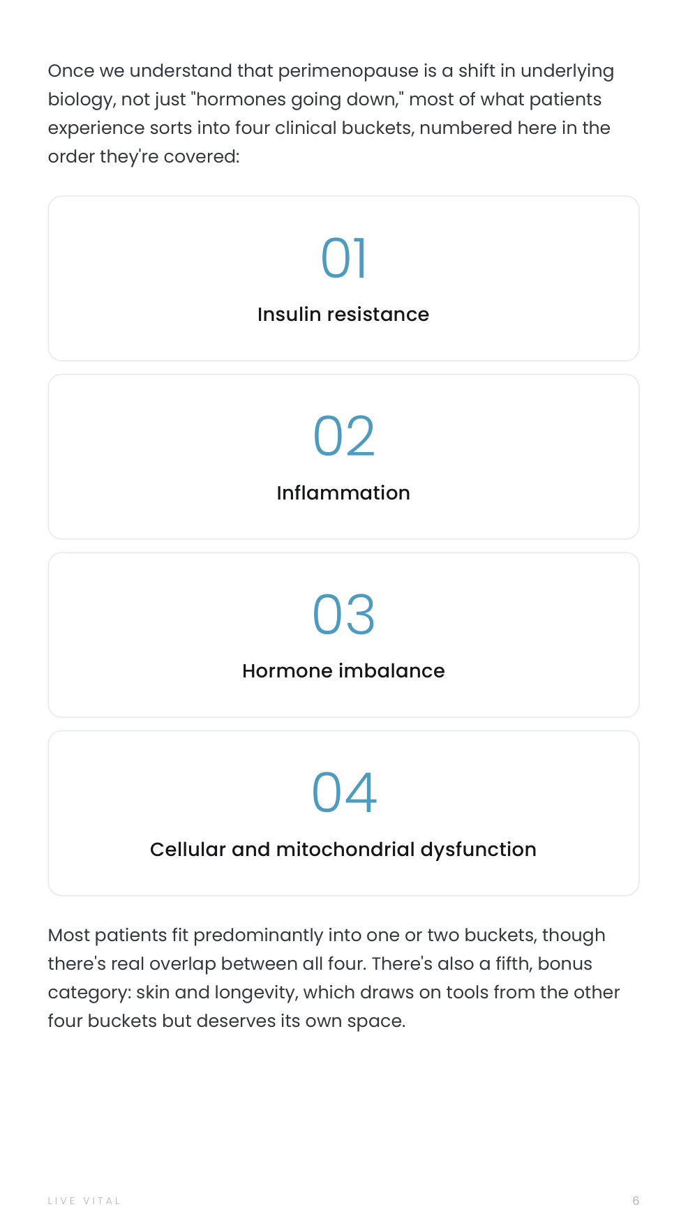 Guide page — the four clinical buckets